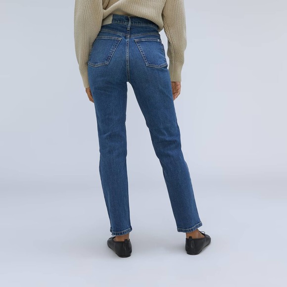 Everlane The Original Cheeky High Rise Straight Denim Jeans Washed Midnight 26 - Picture 2 of 13